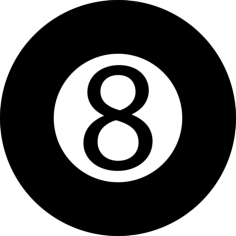 Billiard Ball Number Eight Sticker Svg Vector, Free Vectors File